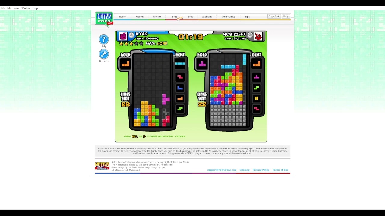 Notris Foes - Rank 18. 100 Lines.