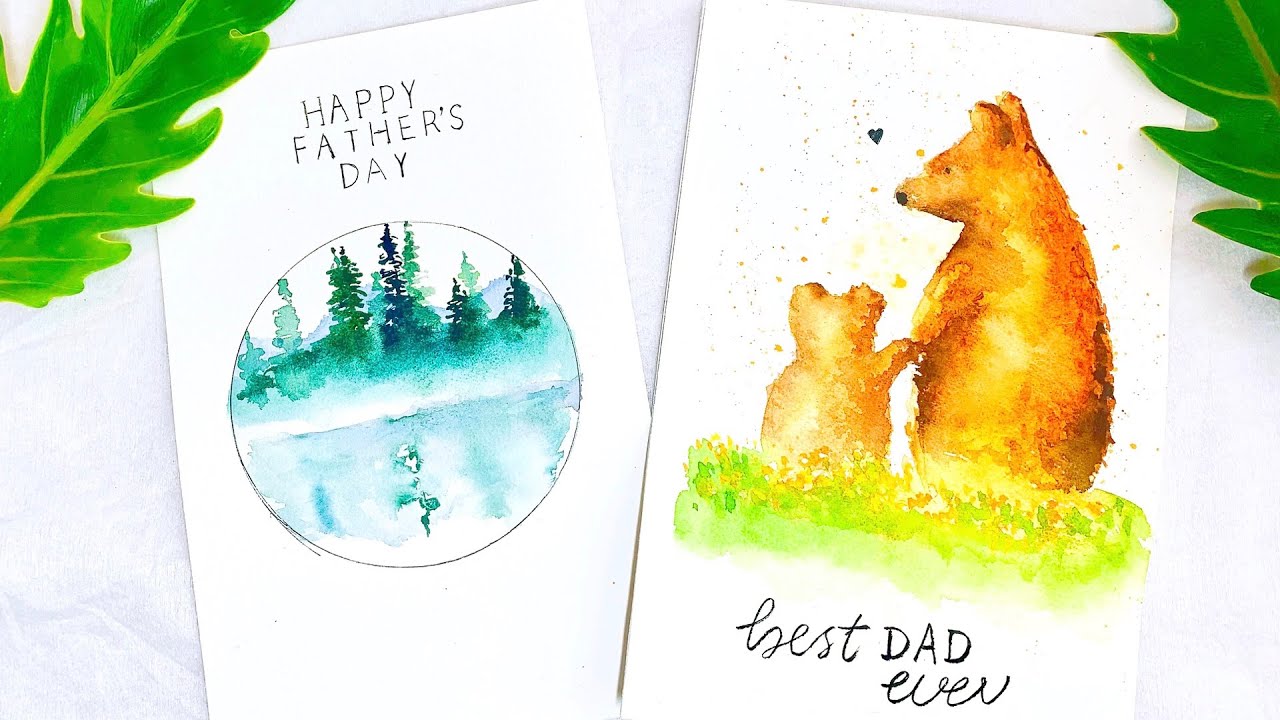 Watercolor Father's Day Card Ideas