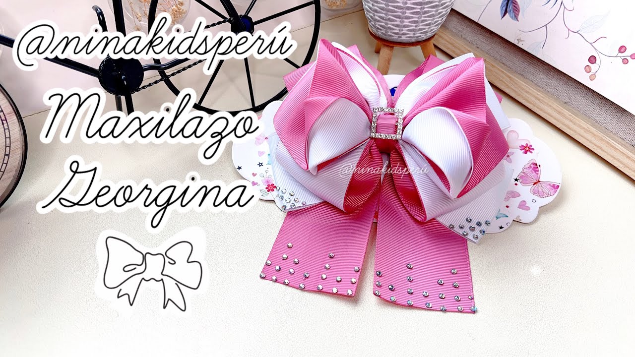 Maxilazo Georgina🎀 lazos media cola moños con listón de 5 cm