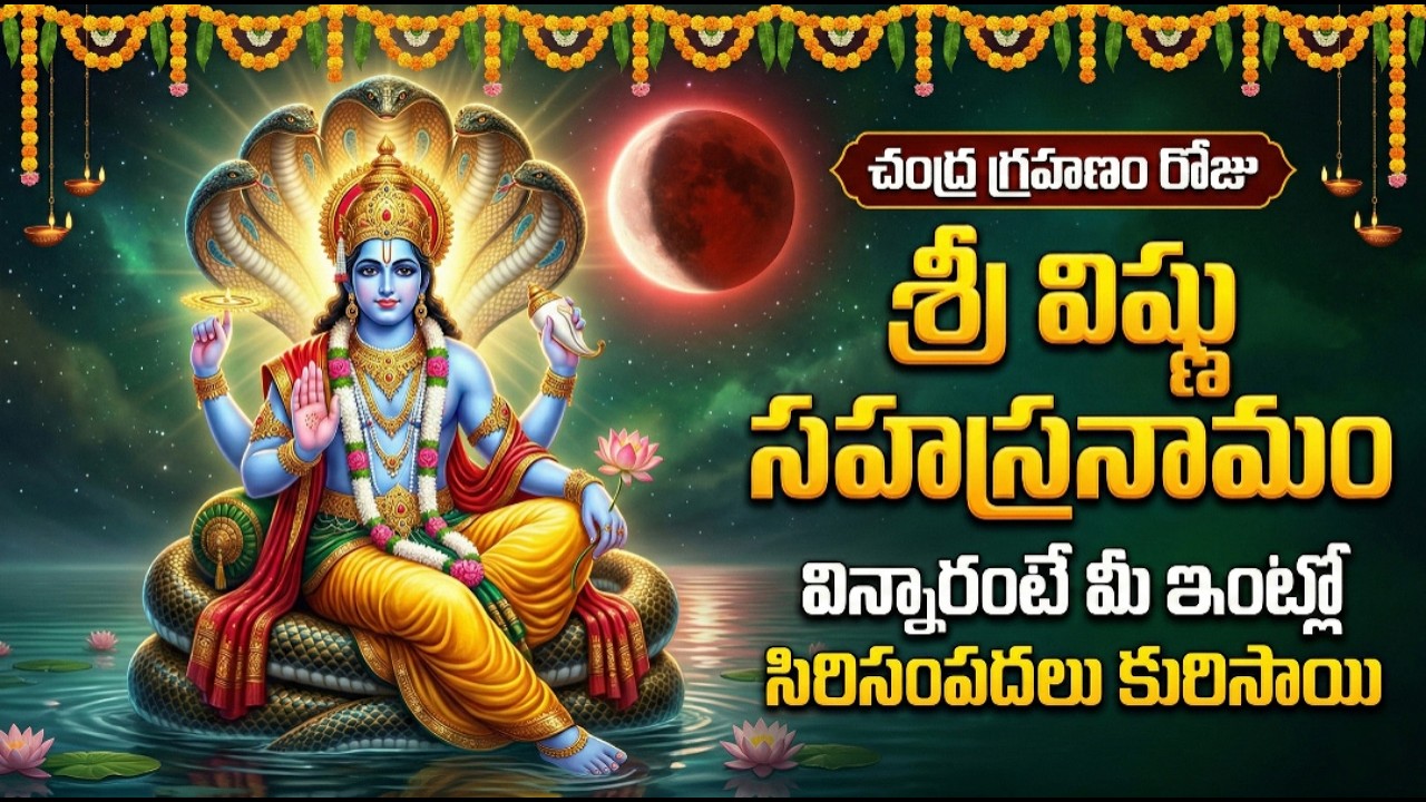 చంద్రగ్రహణం రోజు శ్రీ విష్ణు సహస్రనామం వింటే దోషాలు తొలగి శుభం కల్గుతుంది | Sri Vishnu Sahasranamam