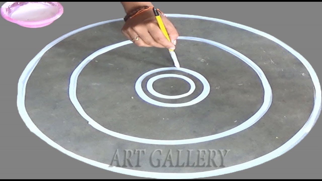 Made by eart colour a Big beautiful /easy rounde rangoli