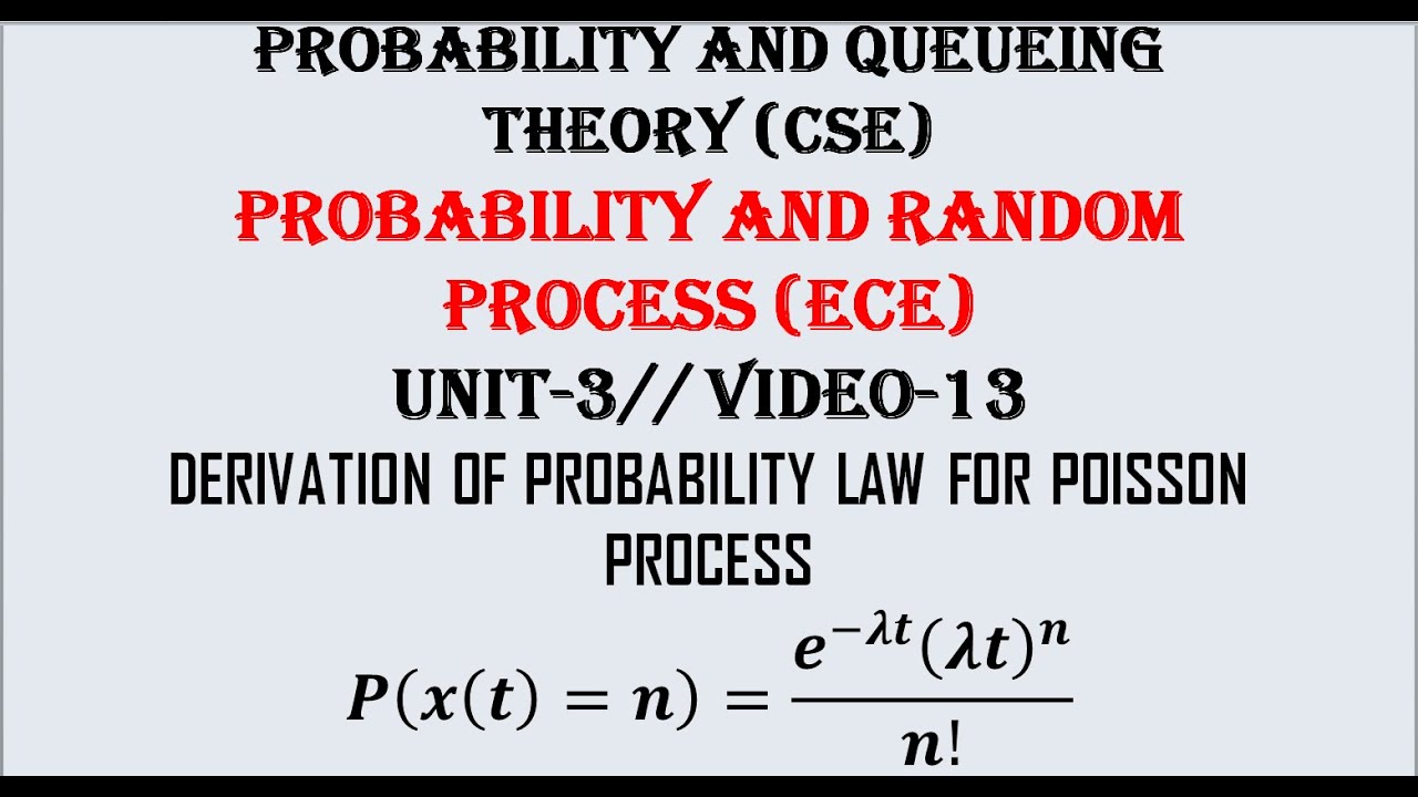 Probability law of Poisson process derivation | PQT(CSE), PRP(ECE) UNIT-3 VIDEO-13