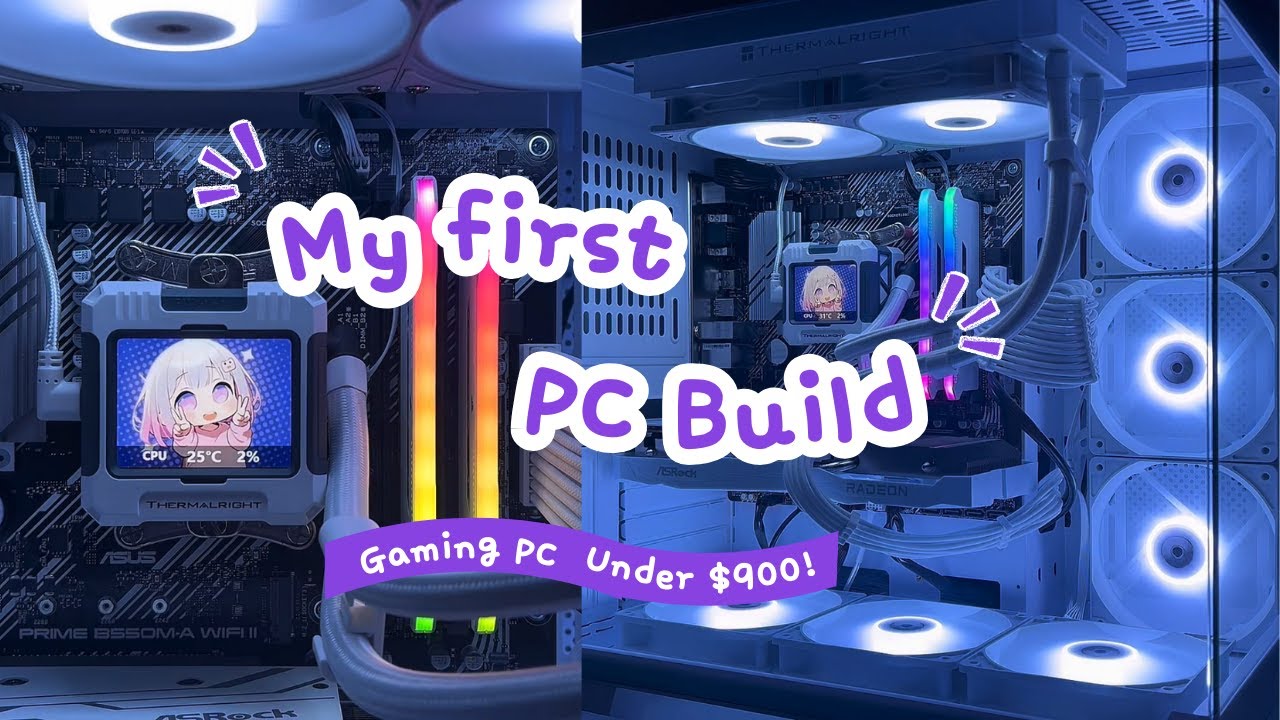 Building my first gaming PC 2025 | under $900 | white aesthetic