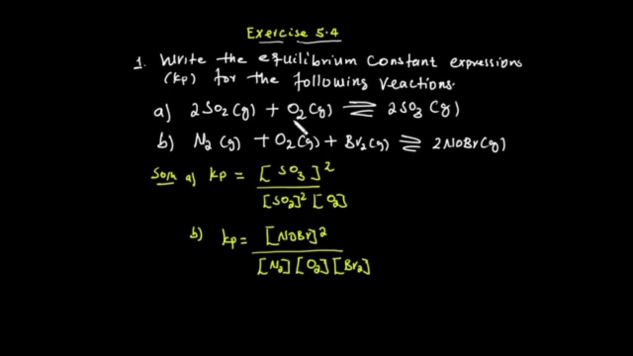 Chemistry Grade 11 Unit 5 Exercise 5.3 & 5.4