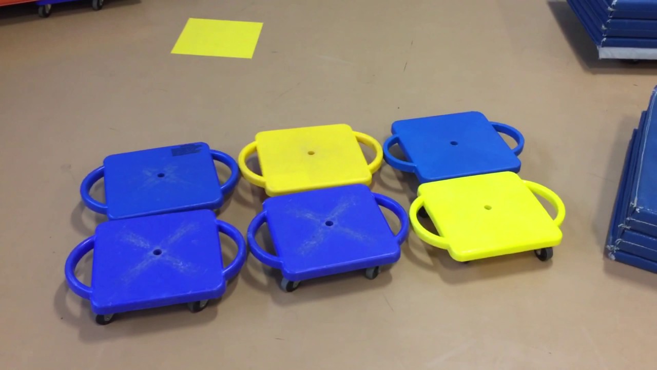 The Last Ship - gym mats on scooters for cooperative challenges!