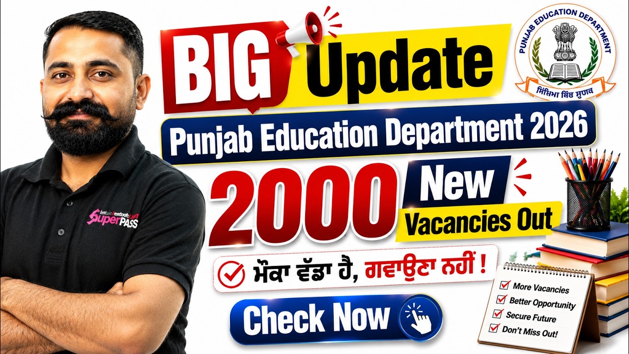 BIG Update! | Punjab Education Department Notification | 2000 New Vacancies Out | Mahander Sir