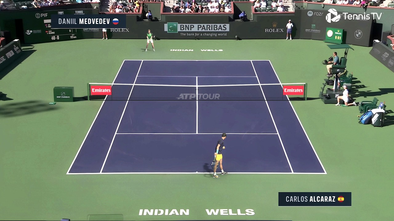 [Tennis Elbow 4] Геймплей матча Алькарас против Медведева | Открытый чемпионат BNP Paribas | Инди...
