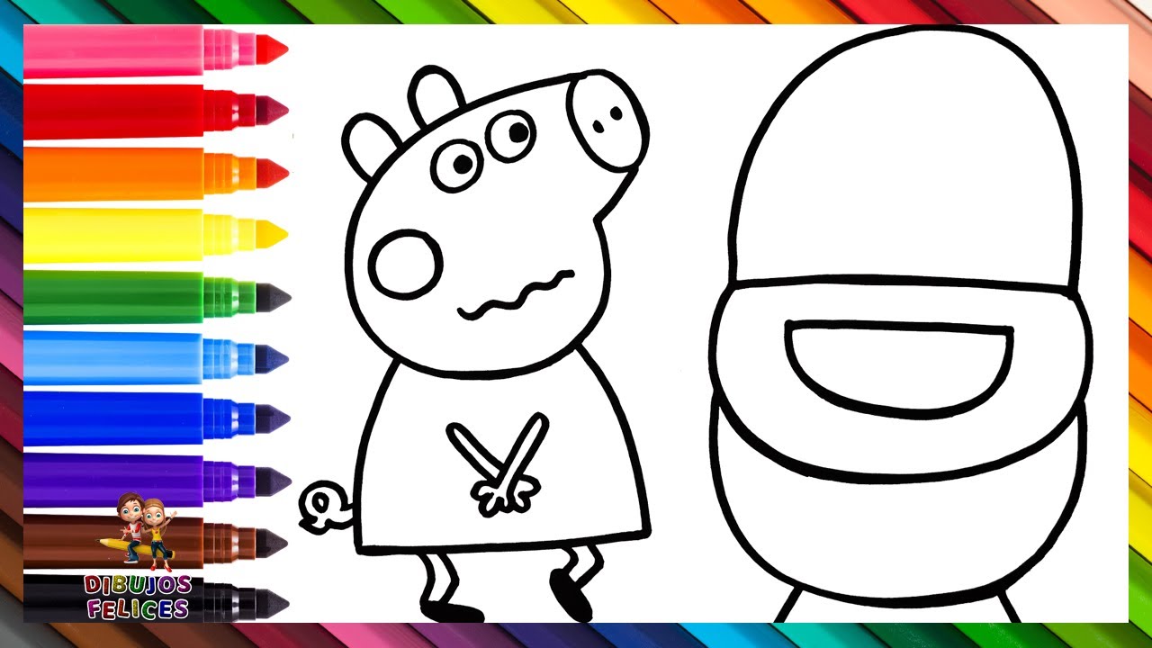 Dibuja y Colorea A Peppa Pig Quién Necesita Hacer Pipí 🐷🚽🧻 Dibujos Para Niños