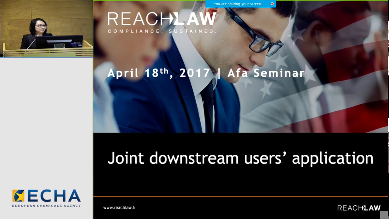 Example of a joint downstream users application scoping