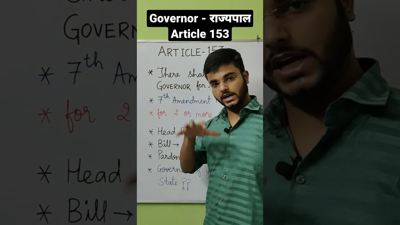 Article 153 | Governor | राज्यपाल | 7th Constitutional Amendment | Indian Constitution