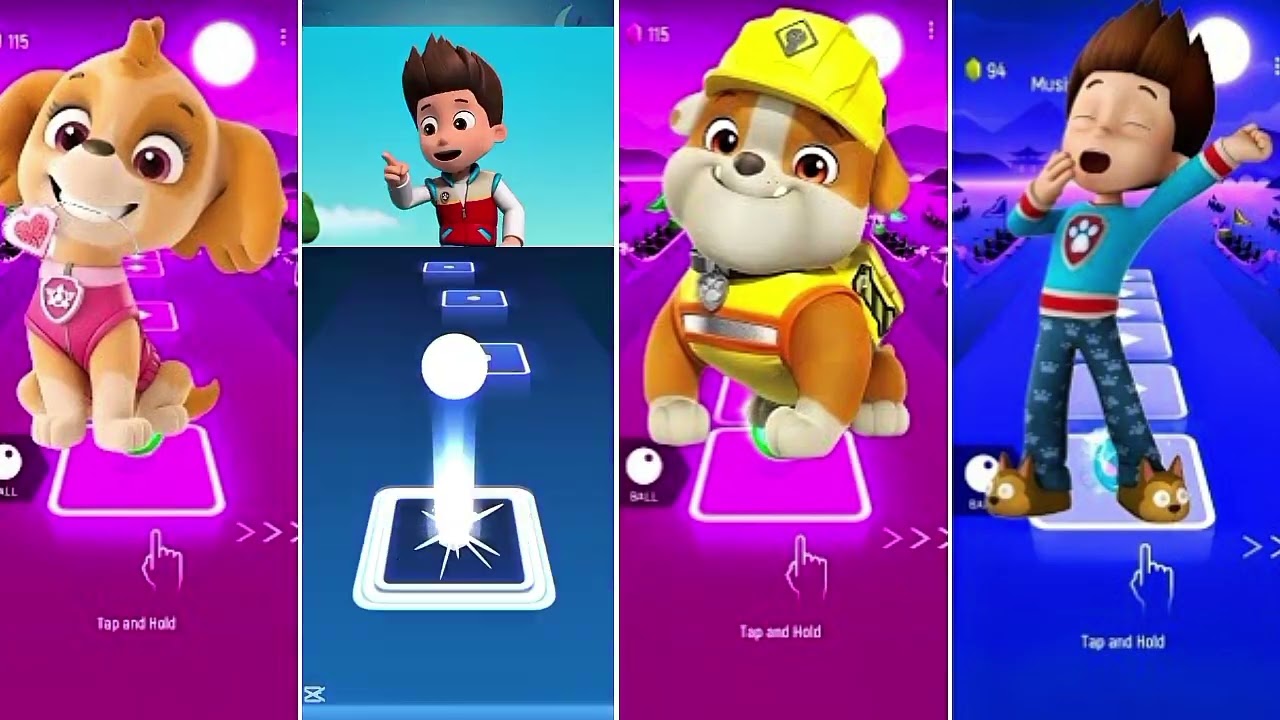 Paw Partrol team Ryder 🆚 Paw Partrol team 🆚 Paw Partrol team🆚 Paw Partrol team in Tiles hop EDM Rush