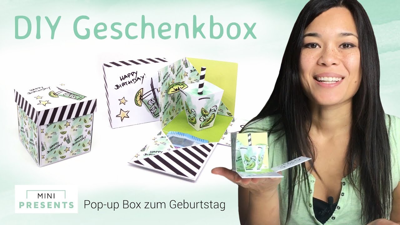 DIY Geschenkbox zum Geburtstag Tutorial | Bastelanleitung Geschenkidee | mini-presents.com
