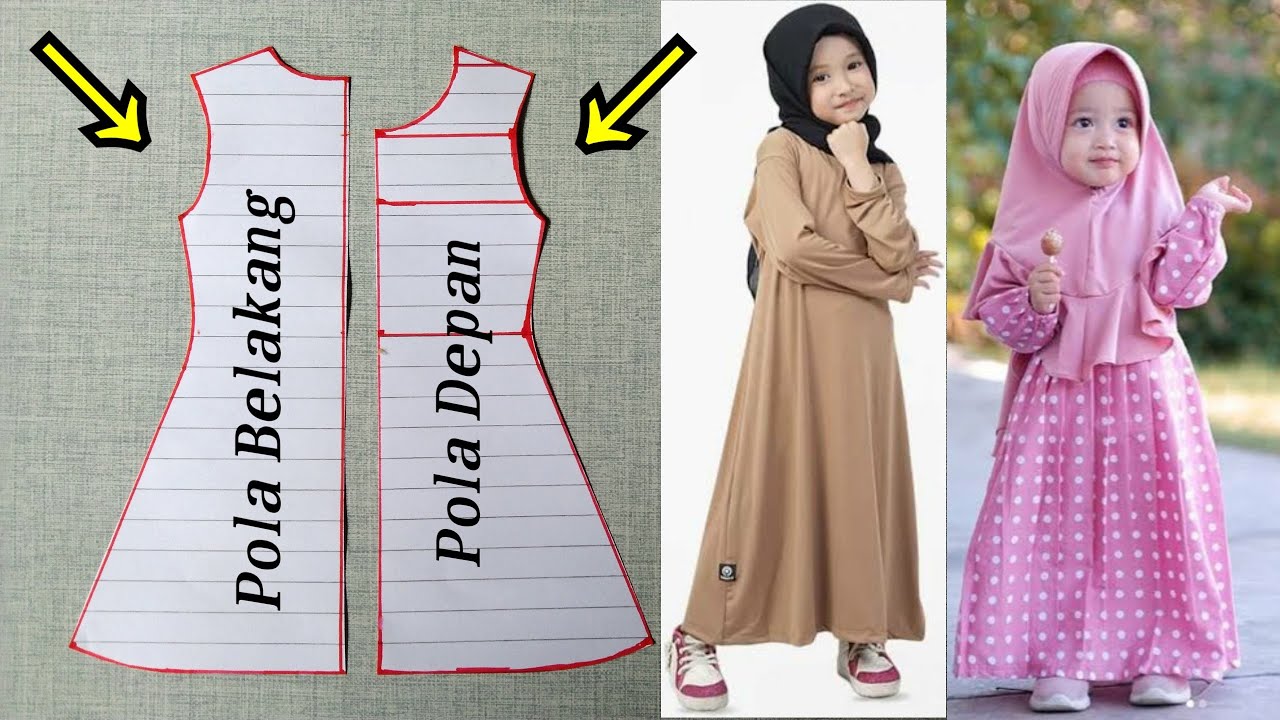 Pola Dasar Gamis Anak Mudah Jelas Dan Cara Memotong Polanya