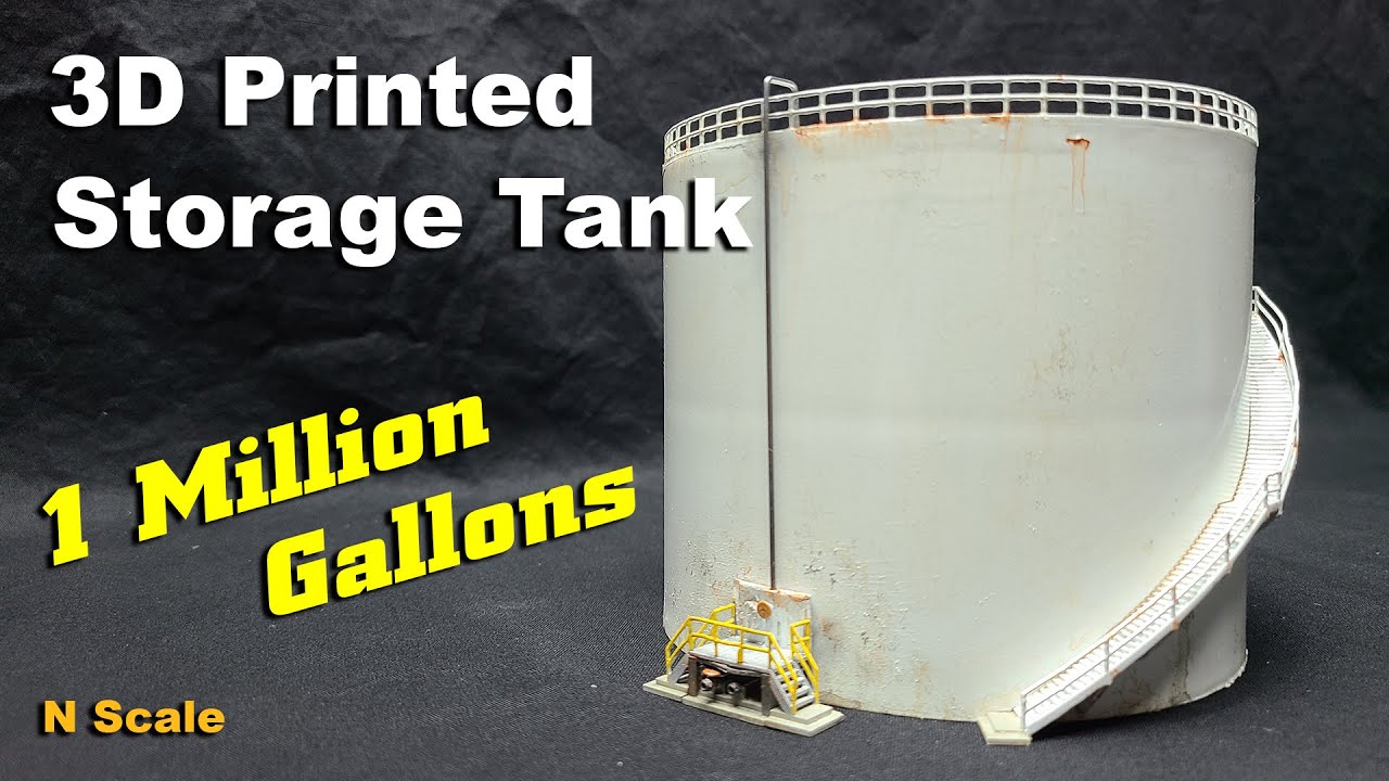 N Scale - LARGE Oil Storage Tank - 3D PRINTED