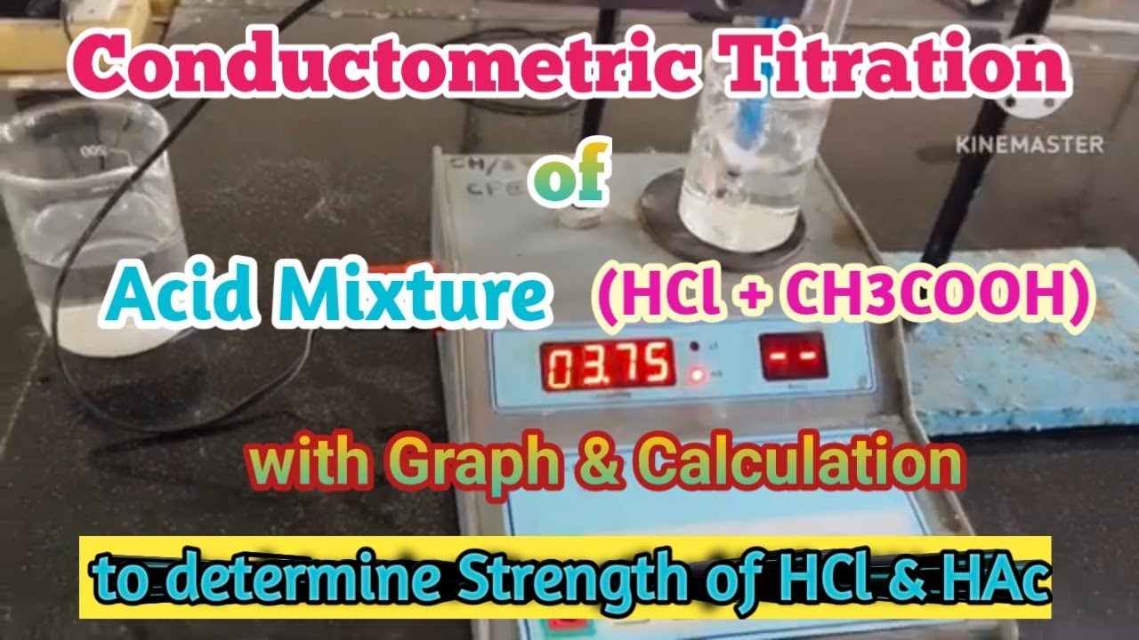 Conductometric titration of strong acid (HCl) & weak acid (CH3COOH) in acid mixture against NaOH