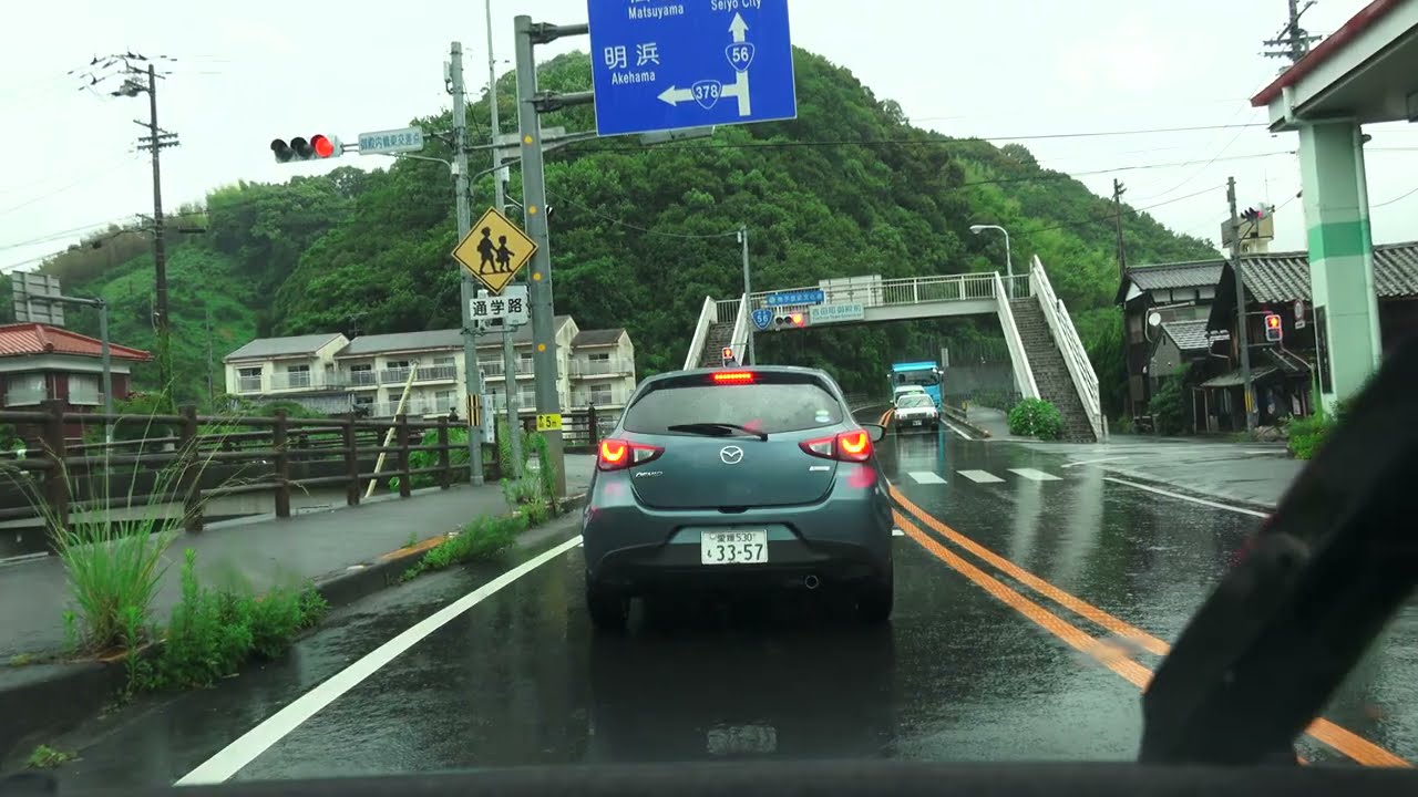 4K　国道56号・上り　松山方面　等速　後編　愛媛県宇和島市→西予市→大洲市→内子町→伊予市→松山市　2020年7月撮影版