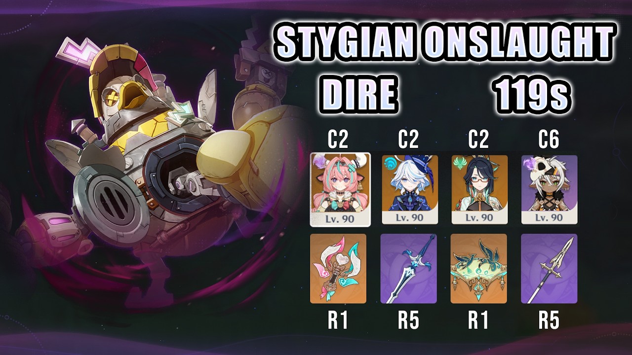 Stygian Onslaught - Dire 6 - Knuckle Duckle - C2 Varesa, C2 Furina, C2 Xianyun, C6 Iansan