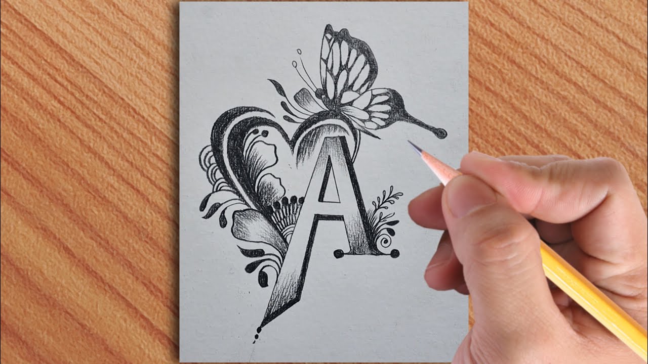 New drawing of A letter tattoo idea for A lovers || amazing tattooo idea || best tattoo of A