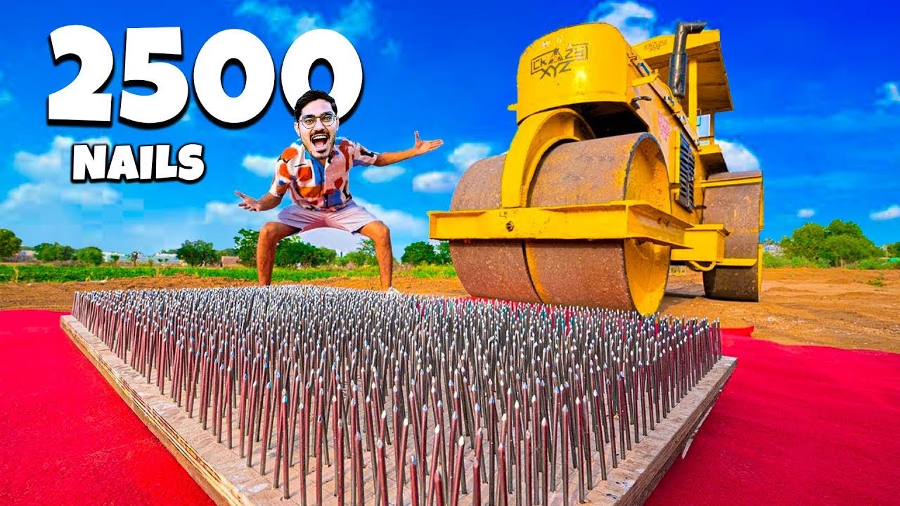 2500 Nails VS Road Roller😱 I never thought this would happen, shocking results