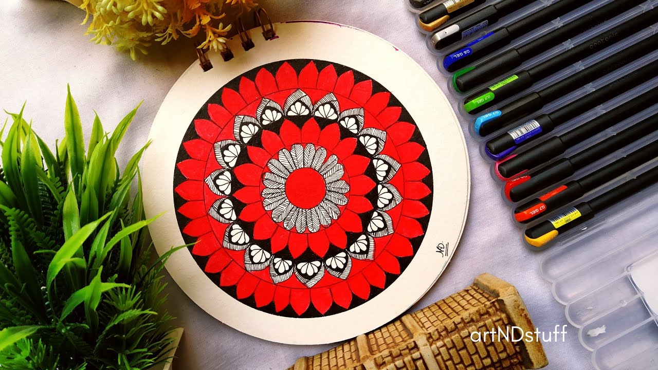 30 Days Mandala Art Challenge - DAY 3 - How to Draw Acrylic Mandala - Mandala with Acrylic Painting