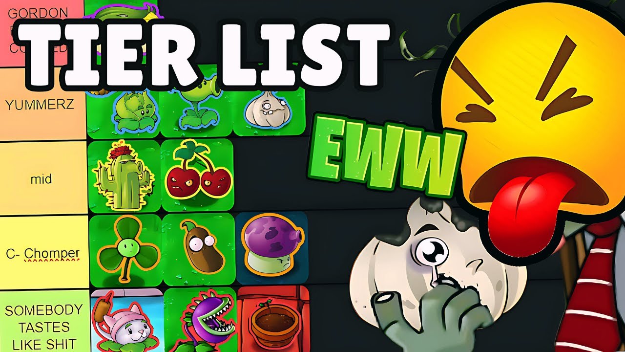 Ranking EVERY PLANT in Plants vs Zombies 1 By TASTE & EDIBILITY (Tier List)