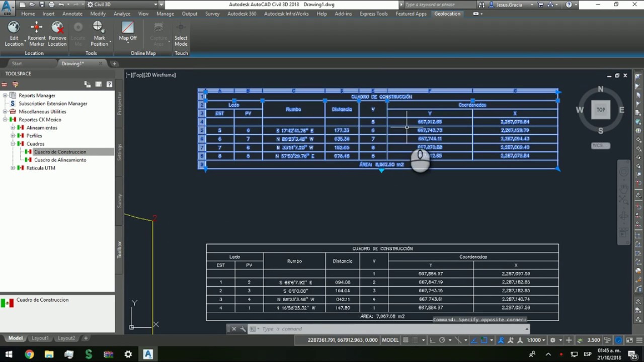AutoCAD Civil 3D - 13.01 Generar cuadro de construcción