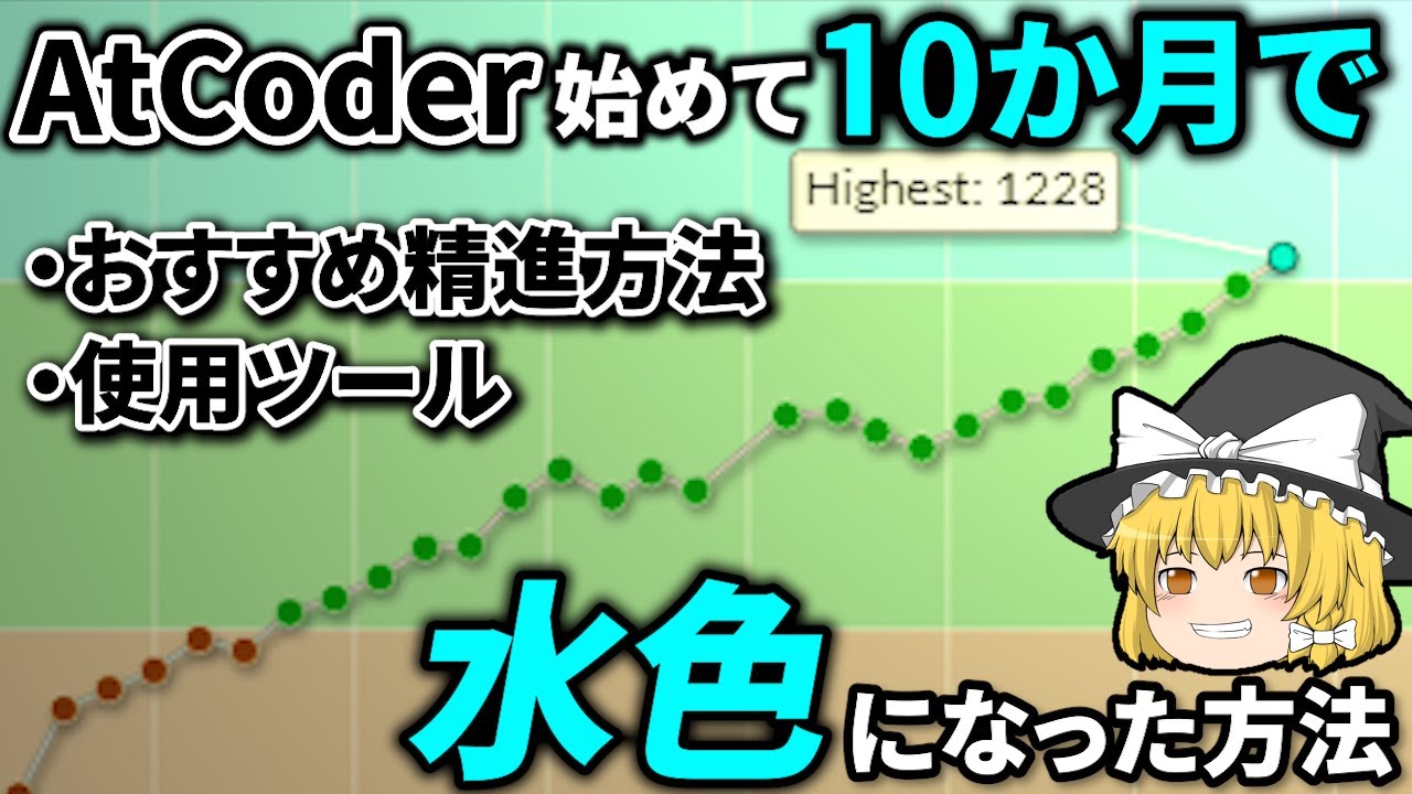 【競技プログラミング】プログラミング初心者がAtCoderを始めて10か月で水色になった方法【ゆっくり解説】