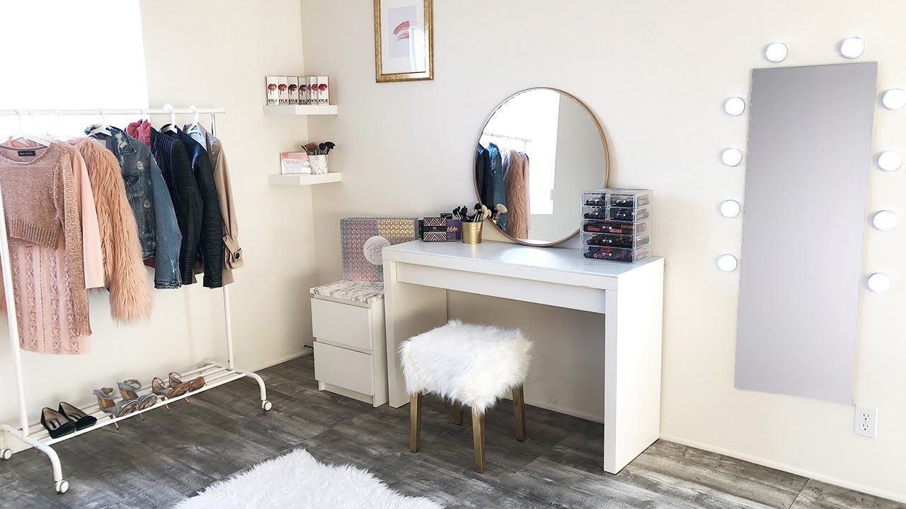 DIY Under $100 Marble Gold Beauty Room Makeover !!