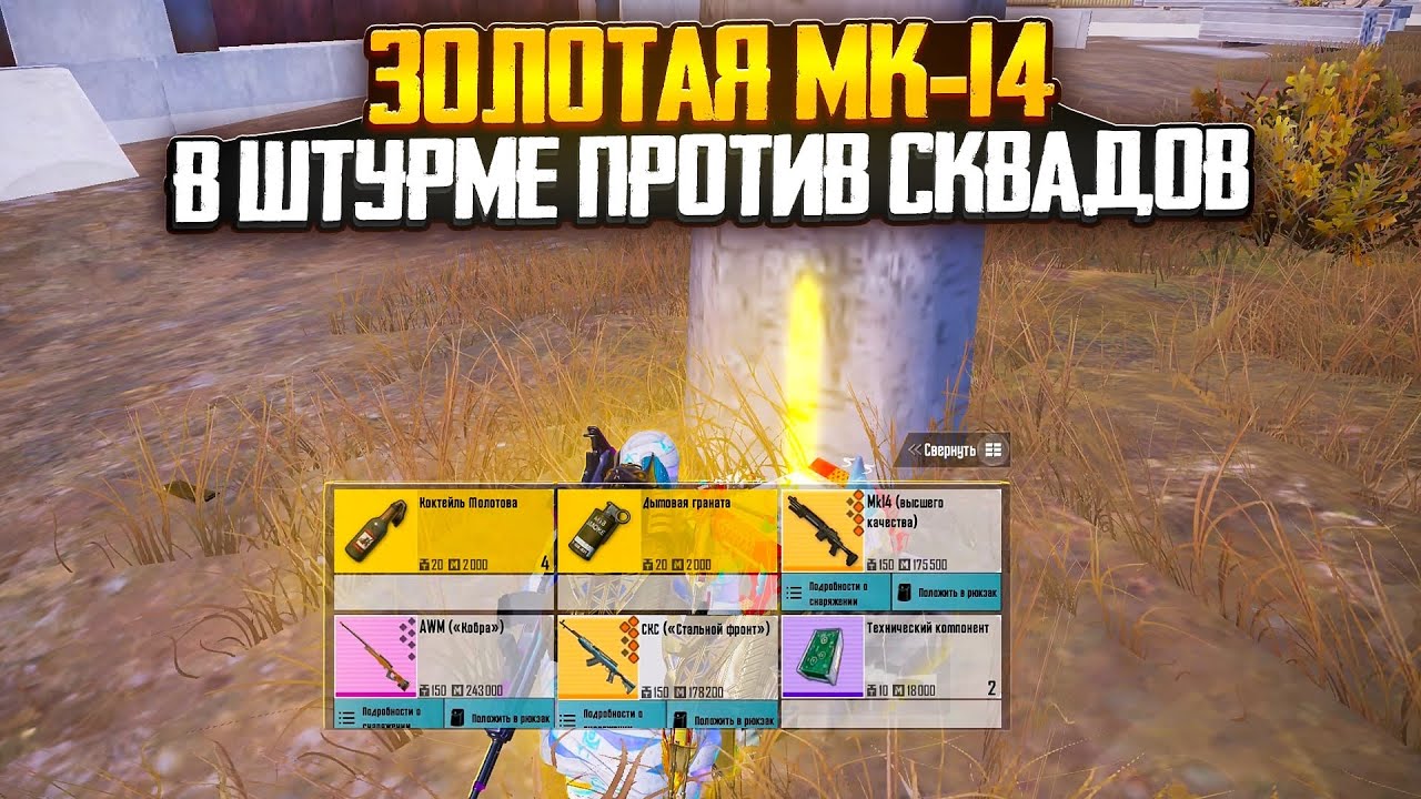 ЗОЛОТАЯ Мк-14 В ШТУРМЕ ПРОТИВ СКВАДОВ | Золотая МКАШКА ШТУРМ | Метро Рояль