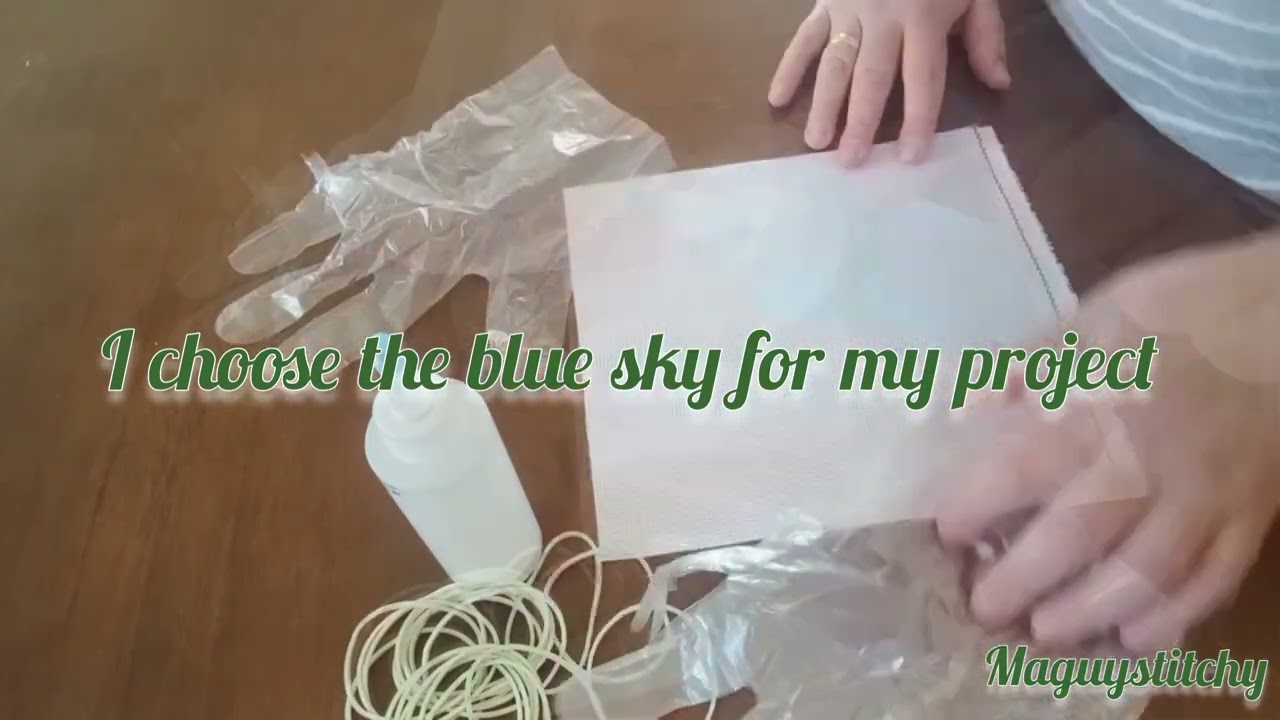 Tie-Dyeing Aida Fabric for Cross Stitch | Sky Blue DIY Craft Tutorial