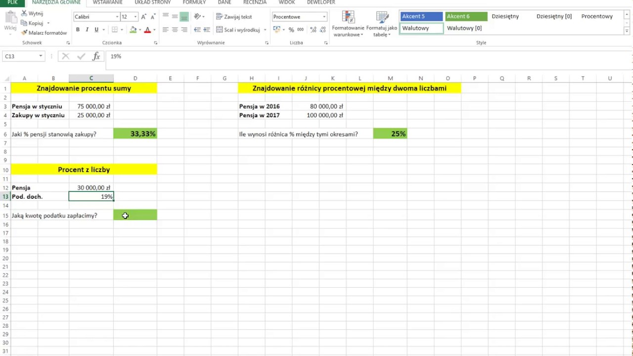 Porada #3 - Przekształcanie liczb na procenty (Excel)