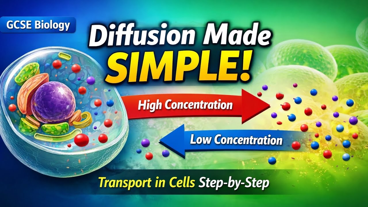 Diffusion Made SIMPLE | Transport in Cells Explained Step by Step