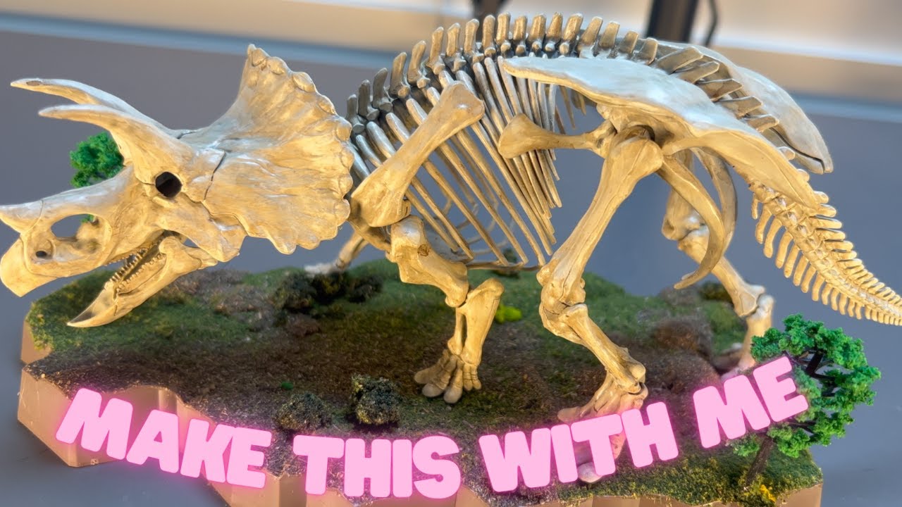 Build with me! (ASMR) 1/32 Imaginary Skeleton Triceratops