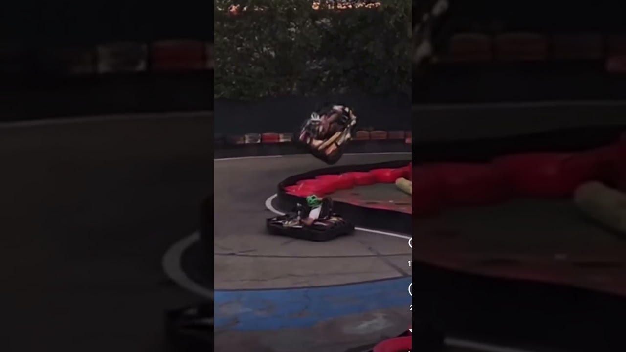 Go-kart crash.  Go-kart does a flip!  Craziest go kart fail on camera!