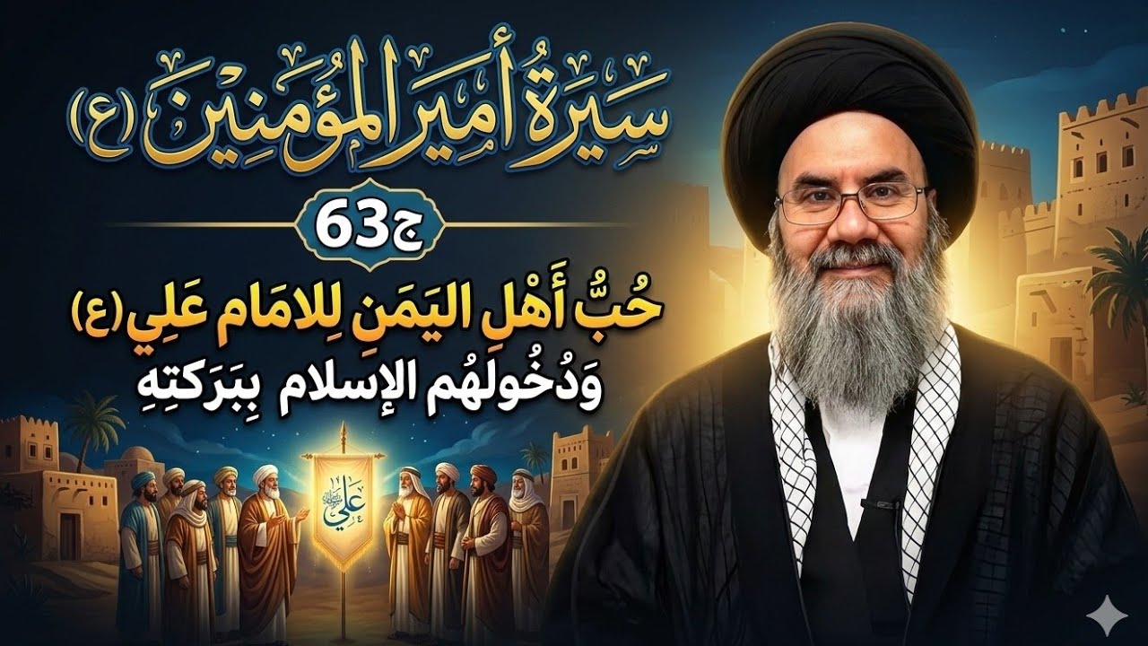 سيرة أمير المؤمنين عليه السلام ج63 حبُ اهل اليمن له ودخولهم الإسلام ببركته _ سماحه السيد باسم الشرع