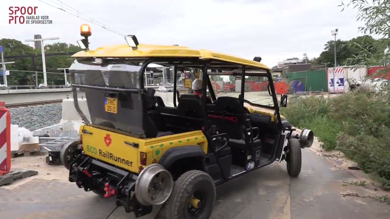 SpoorProTV mocht exclusief meerijden met de Eco RailRunner (Railhog) op PHS Rijswijk-Rotterdam!