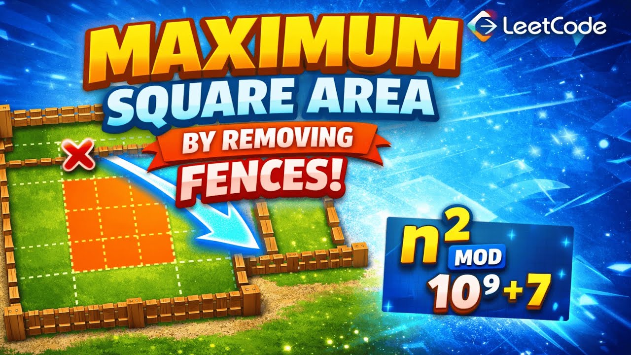 Jan 16, 2026 - Leetcode Daily - Problem #2975. Maximum Square Area by Removing Fences From a Field