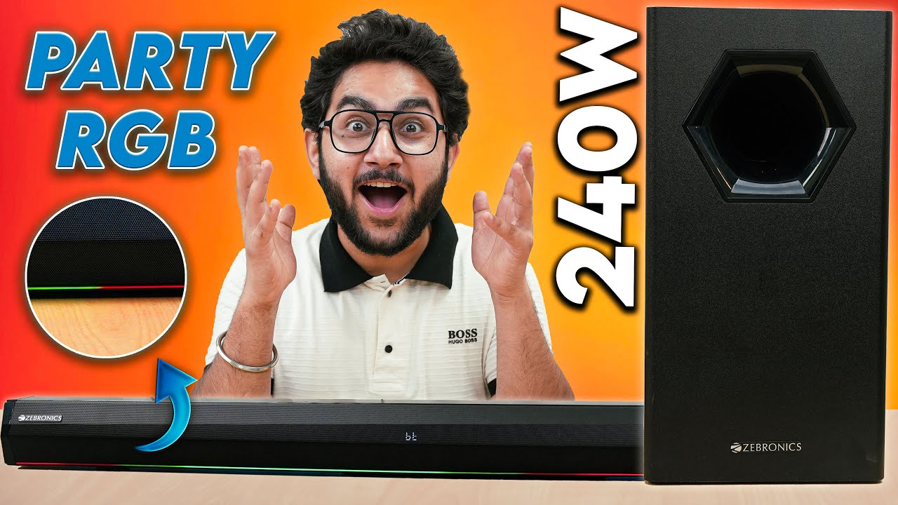 240W Sound Bar With Subwoofer Under Rs.10,000/- | ZEBRONICS Juke BAR 6100DWS PRO