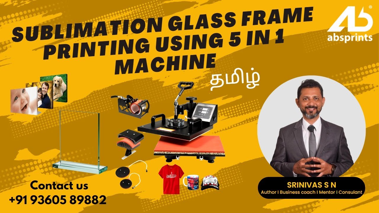 Sublimation Glass Frame Printing Using 5-in-1 Machine | Startup Business | Tamil
