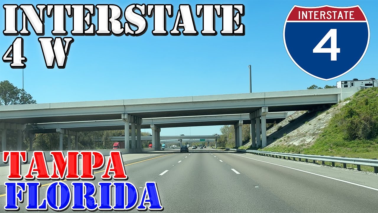 I-4 West - Tampa - Florida - 4K Highway Drive - 2024