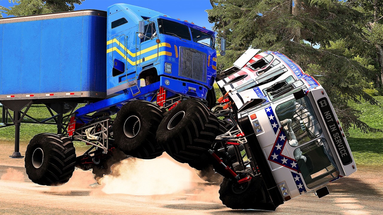 R.a.c.e : MonsterTrucks & Mad Cars Carnage❗ Epic Jumps, Crashes❗ | BeamNG.drive