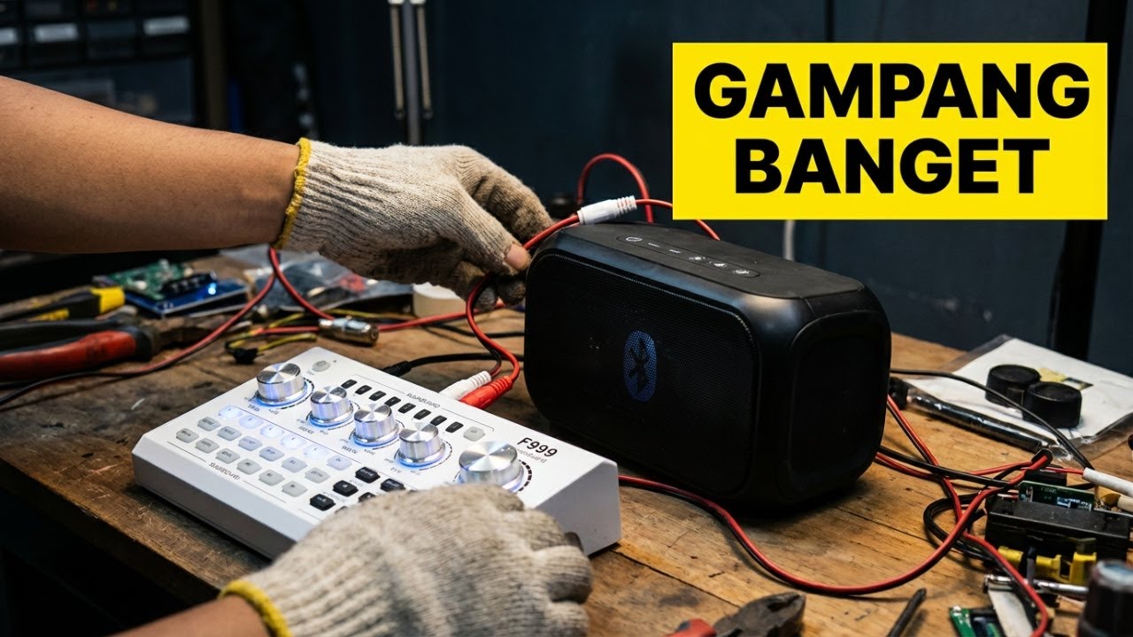 Cara Menghubungkan Soundcard F999 ke Speaker Bluetooth Aktif