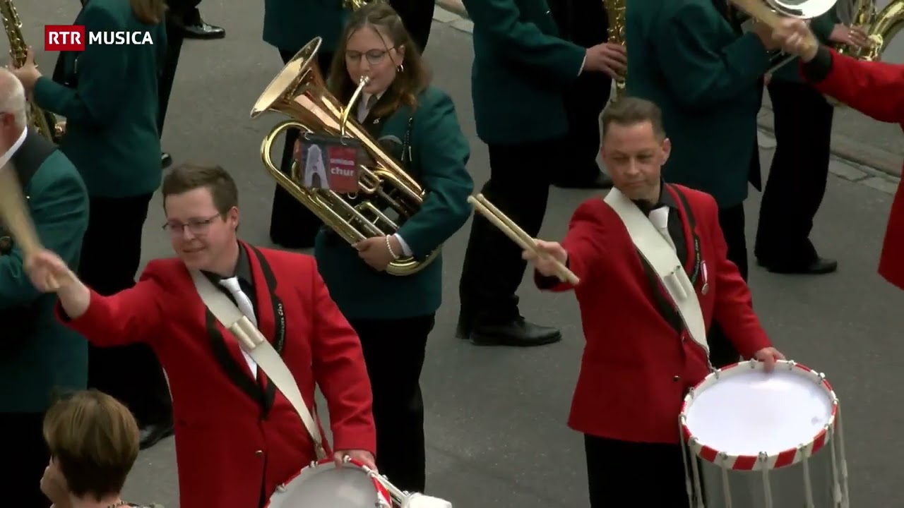 Musikgesellschaft Union Chur - Parademusik mit Evolutionen l Klosters 2024 l RTR Musica