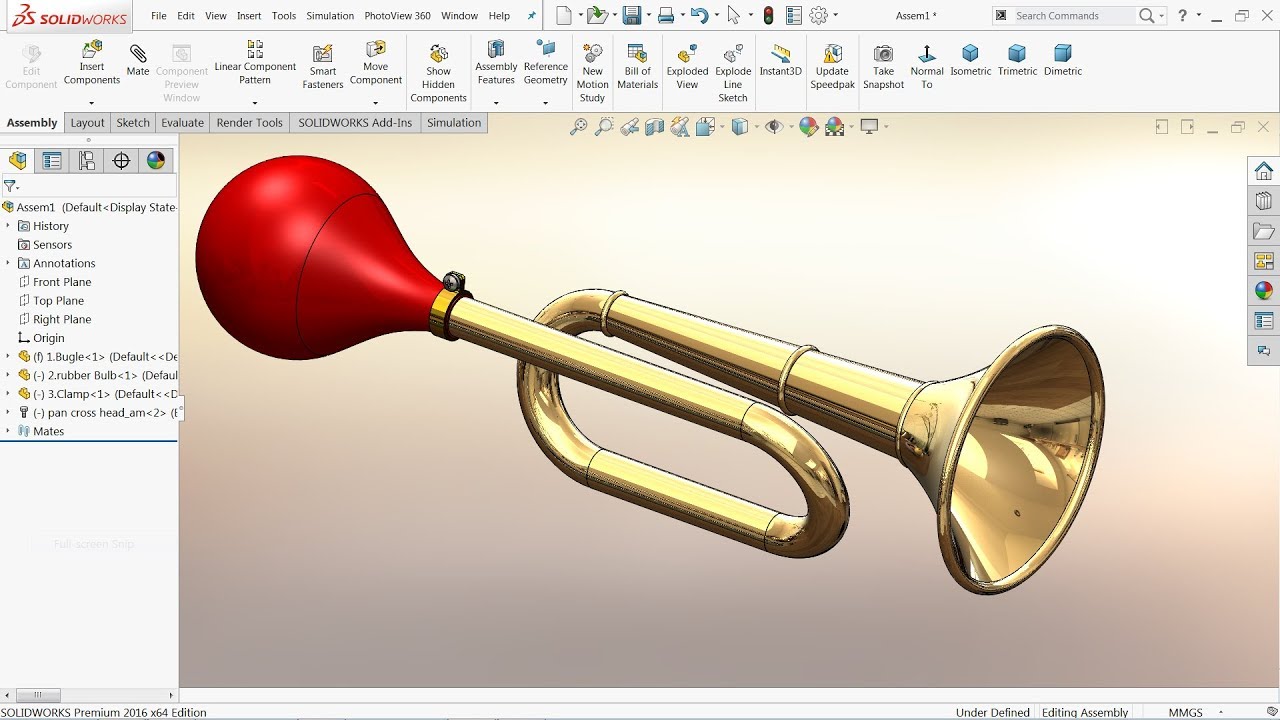 Solidworks tutorial Air horn