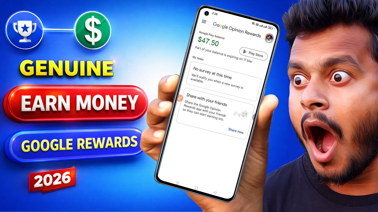 💵How to Earn Money from Google Opinion Rewards 2026