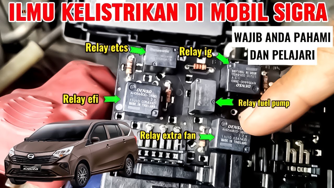 Letak relay pompa bensin, efi, dan extra fan di mobil sigra / calya