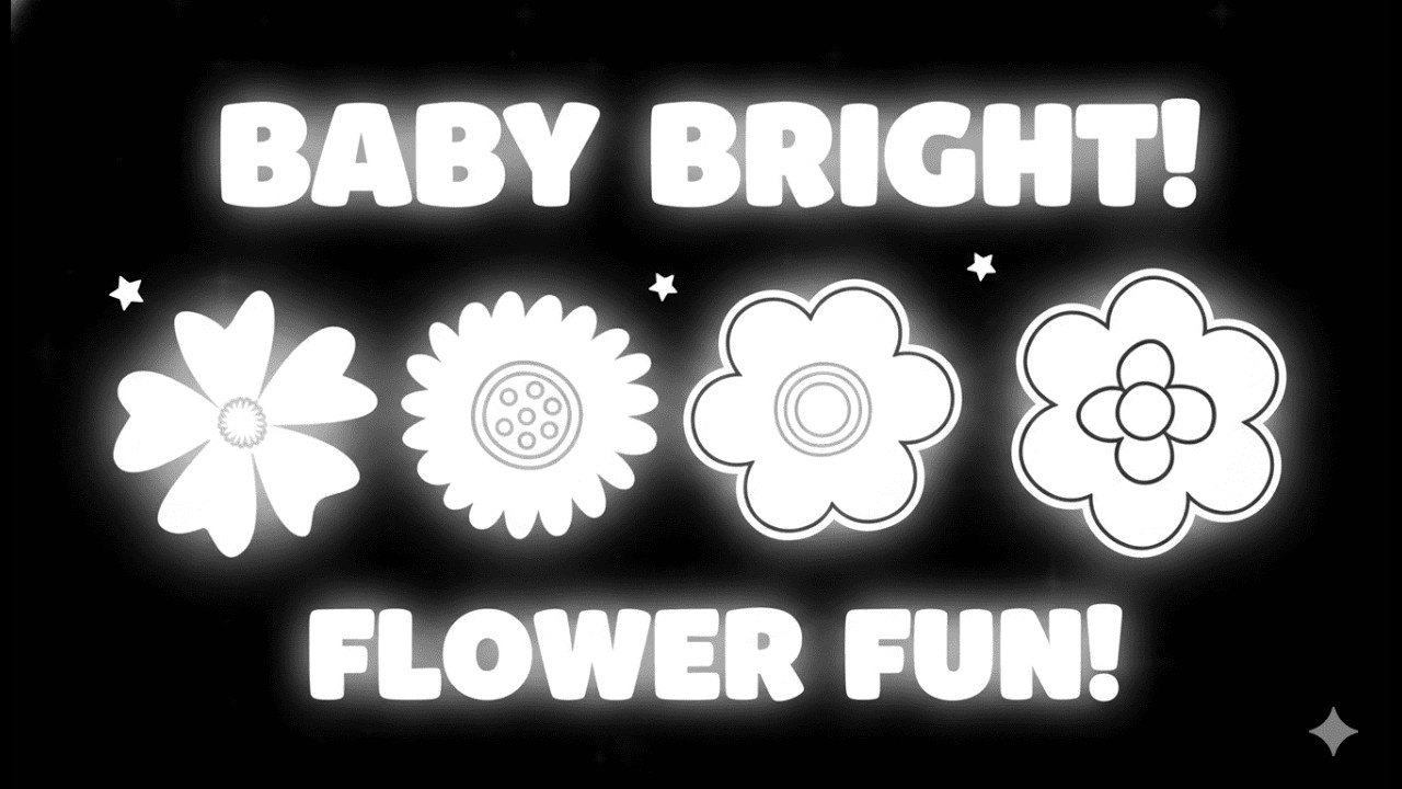 High Contrast Flowers for Babies 🌸 | Black & White Sensory Stimulation