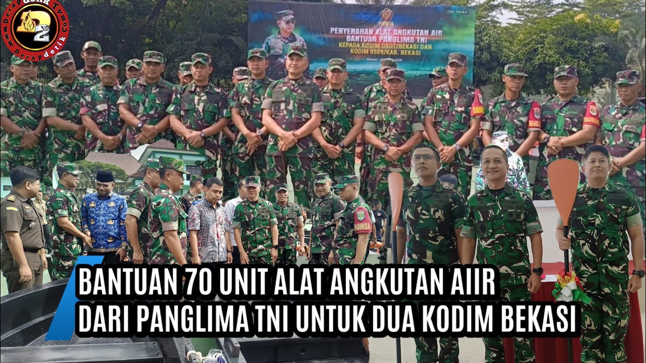 Dua Kodim Bekasi Dapat Bantuan Perahu Dari Panglima TNI