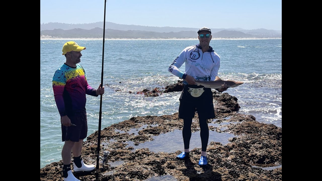 Fishing for Sharks on the Beautiful Beaches and Rocks in the Garden Route of South Africa
