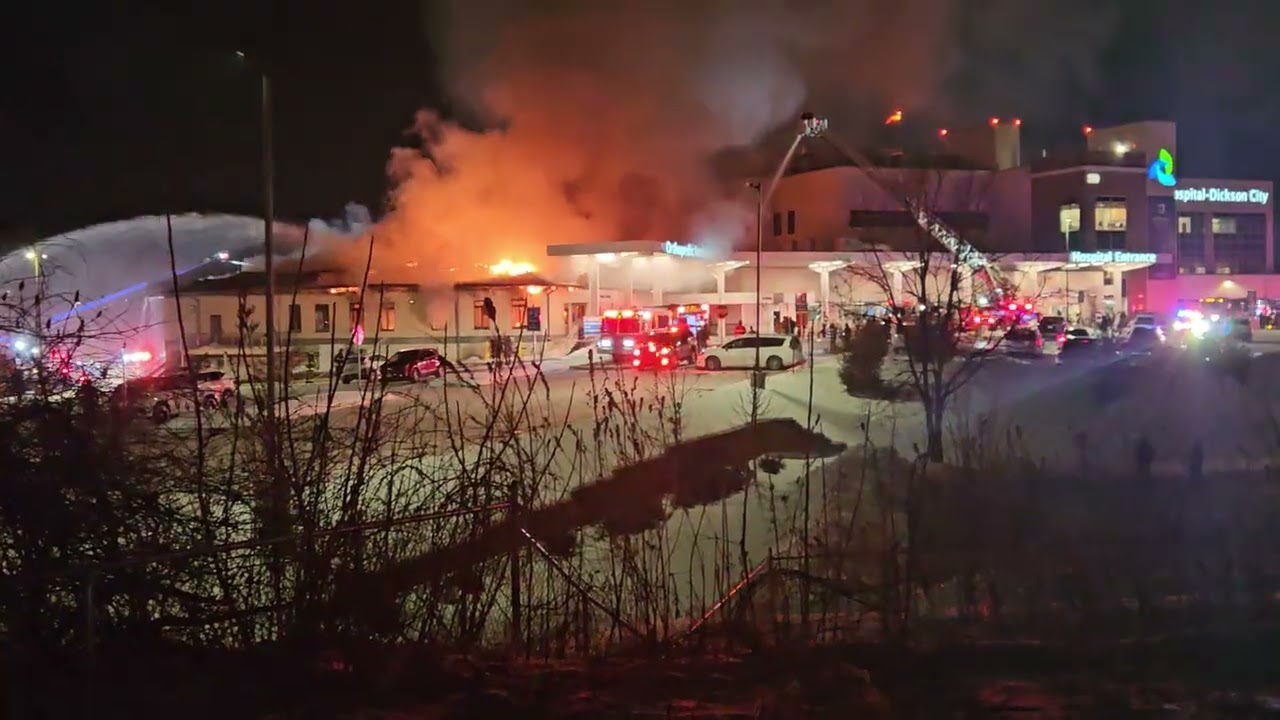 Lehigh Valley Hospital dickson city pa fully involved structure fire. Orthopedic wing total loss. 